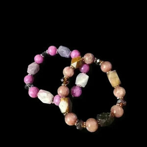 Set of 2 glass bead bracelets